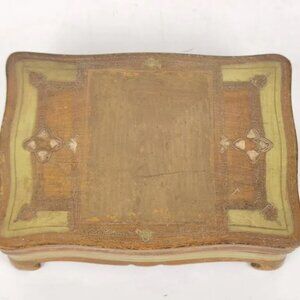 Vintage Gilt Wood Carved Jewelry Box